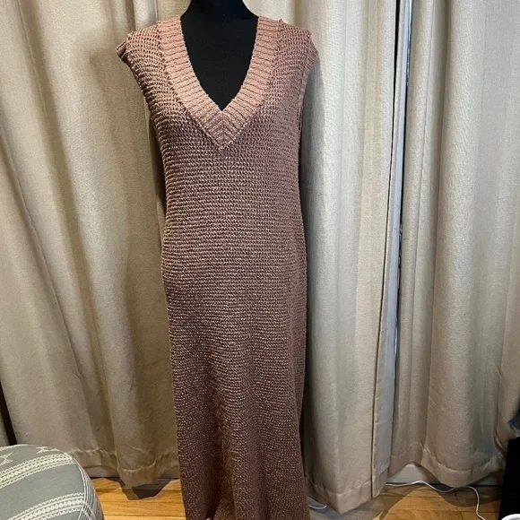 FP Beach Free People Knit Sweater Maxi Dress Size L FP Beach Free People Knit Sweater Maxi Dress Size L